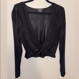 bebe Long sleeve crop top/pull over jacket